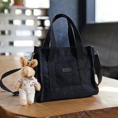 Lulu Bag 女士 Rabam 輕便防水斜挎包, 黑色(包包)+隨機出貨(配件)