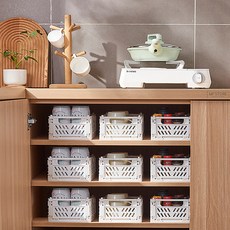 MF商店 馬卡龍色可折疊層架 折疊箱, 白色, 中號(20.5 x 14.7 x 9.3 cm), 2個