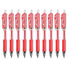 BAKOJEL 柔軟中性墨水筆 0.5mm, 10個, 紅色