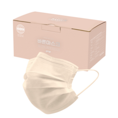 고르고 바른 일회용 마스크 성인용 중형, 50개입, 1개, 뉴트럴베이지