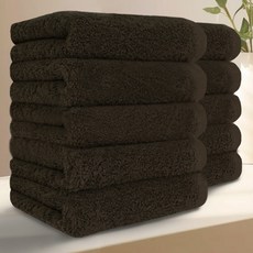 Terrique 高級飯店毛巾 200g 40支精梳棉, 10個, 深棕色