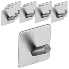 Living Home Detail 免鑽孔斜角方形3M黏貼式掛鉤, 銀色, 10個