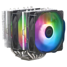 COOLER MASTER 酷碼 Hyper 620S, 內建ARGB燈效雙塔散熱器，搭配6根鍍鎳導熱管和Cryofuze超效散熱膏, 黑色, 1個