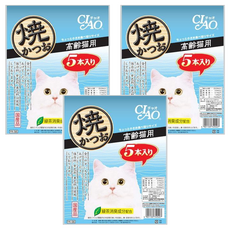 INABA CIAO 宗田鰹燒魚柳條 高齡貓, 海鮮, 110g, 3袋