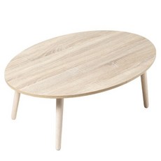 AMOS 精緻美學圓形和室桌 淺漂流木色, 原木色, 90 x 60 x 31.5cm