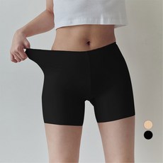 marun5 女性無痕平口四角褲, 黑色