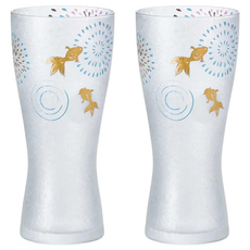 ADERIA 日本製花火金魚對杯禮盒 149 x 69mm 310ml 2個, 1盒