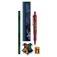 Harry Potter 哈利波特 霍格華茲四學院元素學生文具 鉛筆 原子筆 削鉛筆器 橡皮擦 可重複使用收納盒, 1組