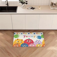 Bluecozy 卡通珪藻土PVC廚房地墊, 卡通 C