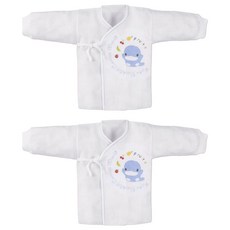 KU.KU Duckbill 酷咕鴨 妙妙果紗布肚衣, 100%純棉, 0-3個月, 3, 藍色, 2件