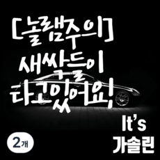 마이카 차량용스티커 놀램주의 새싹들이타고있어요 + 주유구스티커 It's 가솔린