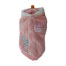 PET PARADISE 寵物衣服 保暖後背開背心 小兔 3S 號, 小兔躲 粉色, 1件