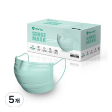 애니가드 프리비 센스 마스크 중형, 30개입, 5개, 에메랄드그린