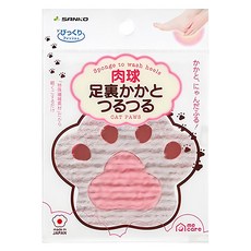 SANKO 肉球型足部去角質刷 輕鬆清潔 日本製造, 1個