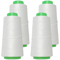 COTS 拷克/鎖邊/包縫用尼龍彈力線 2200m, 白色, 4個