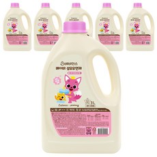 베비언스 핑크퐁 베이비 섬유유연제 베이비파우더향 본품, 3L, 6개
