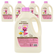 베비언스 핑크퐁 베이비 섬유유연제 베이비파우더향 본품, 3L, 5개