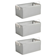 折疊鋼架收納盒 PVC材質, 特大(50 x 30 x 27cm), 透明色, 3個