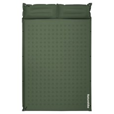 Naturehike 挪客 D系列帶枕雙人自動充氣墊, 軍綠色