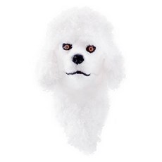 Stupid 嘴巴會動的動物面具 貴賓狗, 白色, 1個