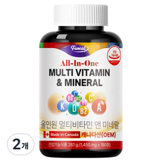 퍼니트 24종 올인원 멀티비타민 앤 미네랄 261g, 2개, 180정