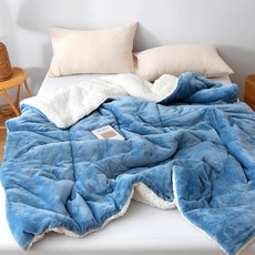 comet 居家羊毛觸感超細纖維棉被, 藍色