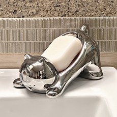 Mondspot 陶瓷排水貓皂架 17.5 x 10 x 9cm, 銀色, 1個