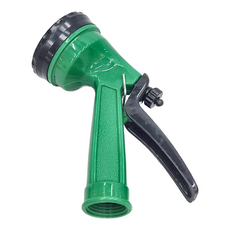 生活主管 五段塑膠水槍附快速接頭, 綠色 + 黑色, 1個