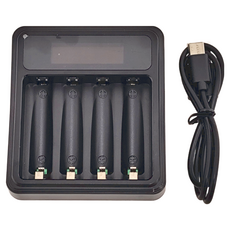 iNeno 艾耐諾 1.5V鋰電池專用液晶顯示充電器 3號AA/4號AAA適用 4槽獨立快充, 1個