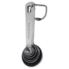 304不鏽鋼帶刻度量匙 6件組 不鏽鋼原色, 1組