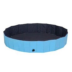 寵物折疊水池 L 120x30CM, 水藍, 1個