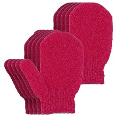 YBHOME 溫和搓澡手套, 紅色, 1入, 10個