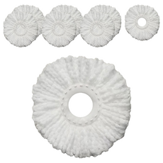 World Clean 手壓旋轉滾筒拖把補充包 白色, 8個