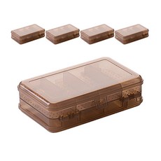 The Flow 便攜式半透明雙面飾品收納盒, 棕色, 5個