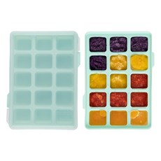 incoc 矽膠方塊製冰盒 15格 2入, 薄荷綠, 2個