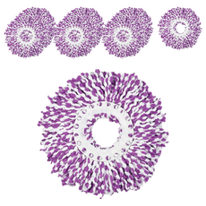 World Clean 手壓旋轉滾筒拖把補充包 紫白色, 8個