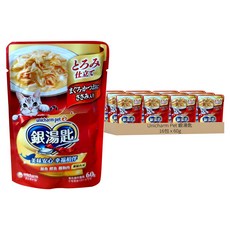 Unicharm Pet 銀湯匙 餐包 濃郁肉湯 貓零食, 鮪魚 + 鰹魚 + 雞肉, 60g, 16包