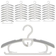 솔브리빙 아동용 논슬립 곰돌이 길이조절 옷걸이, 화이트, 30개