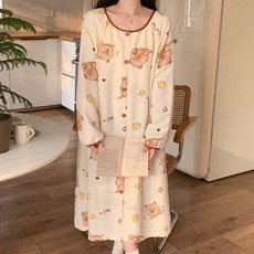 Twistar 女性鈕扣長袖連身睡衣