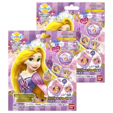 BANDAI 泡澡公仔沐浴球 紫色葡萄香 長髮公主閃亮粉盒 55g, 混合顏色, 2包