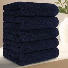 Terrique 優質飯店毛巾 200g 40支精梳棉, 5個, 海軍藍