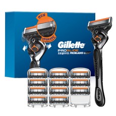 질레트 정품 프로글라이드 매뉴얼 면도기 핸들 + 면도날 12p, 13개, 1세트