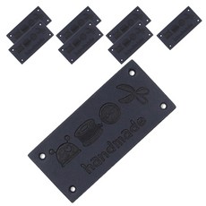 동대문단추왕 인조가죽 핸드메이드라벨 48*22mm, 네이비, 8개