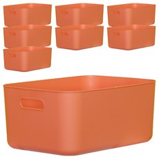 BONOHOUSE Pantry 四季生活收納籃, 橘色, M(368 x 262 x 160 mm), 8個