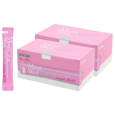 롱스핀 마우스워시 일회용 구강청결제 스틱 로즈 30개입, 300ml, 2개