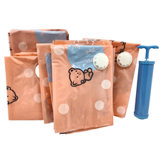 真空壓縮袋加厚版 熊熊款 Set PA、PE, S(50 x 70cm) + M(60 x 80cm) + L(80 x 100cm), 1組