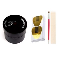 Funny nail 美甲延長凝膠組, 延長凝膠 12g + 美甲延長指托 100張 + 美甲刷 + 木棒 10支, 1組