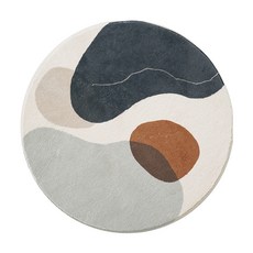 Mega 北歐藝術抽象圓形地毯, 藍青石, 80 x 80cm