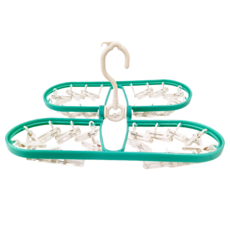 HIKOYA 和彥家 橢圓摺疊式收納曬衣架32夾, 顏色隨機, 1組