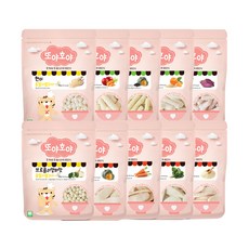 Ddoya hoya 綜合米餅組, 白米+白米甜南瓜+白米菠菜+白米胡蘿蔔+白米紫薯+糙米橘子+蘋果胡蘿蔔+甜南瓜黑芝麻+糙米+花椰菜洋蔥, 240g, 1組